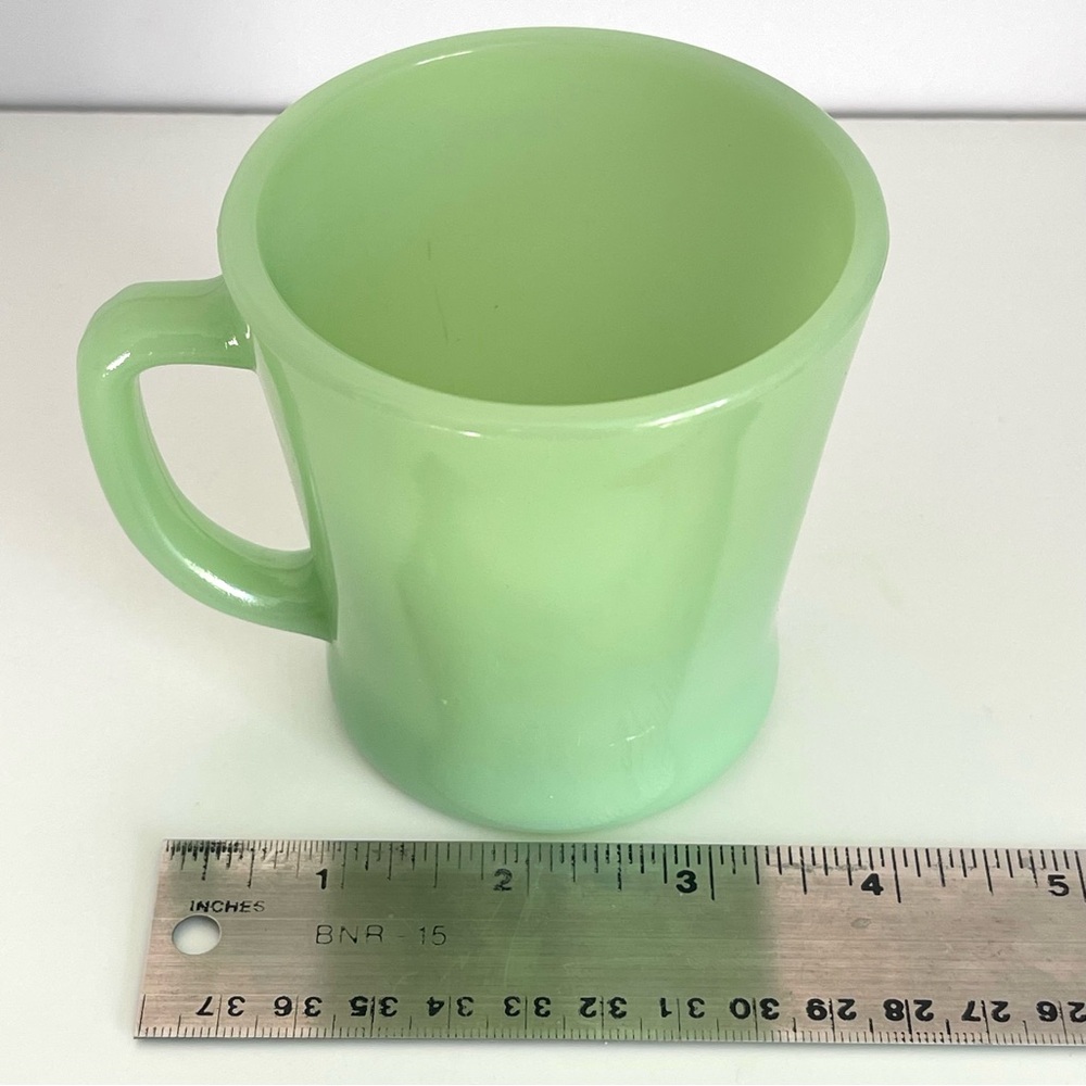 Vintage Jadeite Coffee Mug Anchor Hocking Fire King D Handle MCM - Picture 7 of 9
